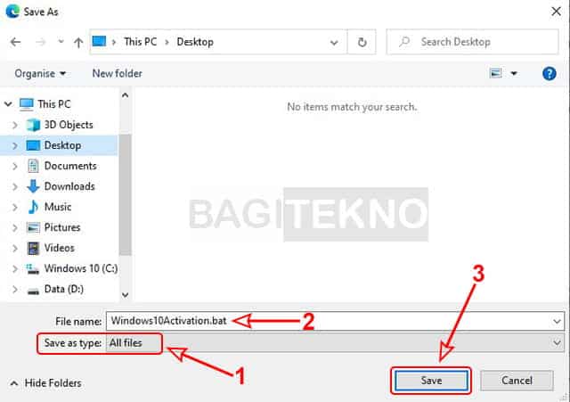 cara mengaktivasi Windows 10 menggunakan file batch