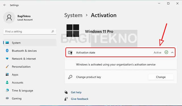 cek status aktivasi Windows 11